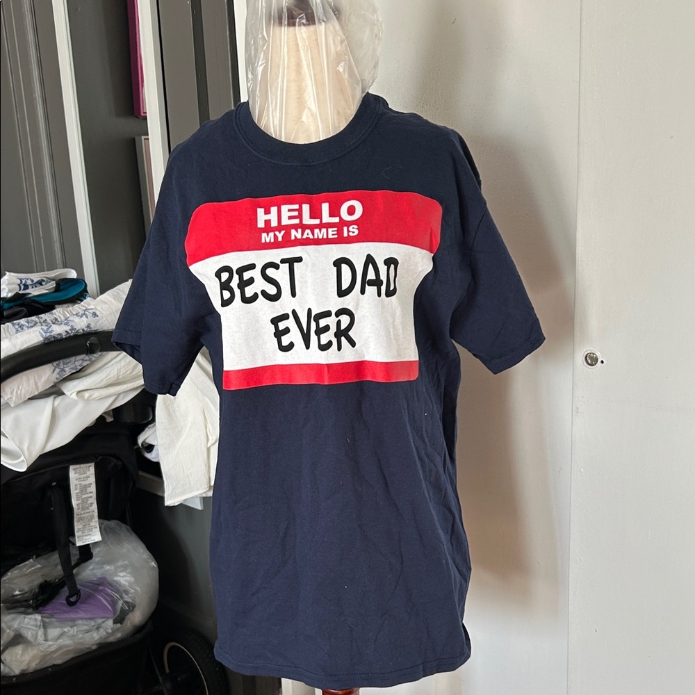 Best Dad Ever Kids T-Shirt - Navy Blue size medium nwt